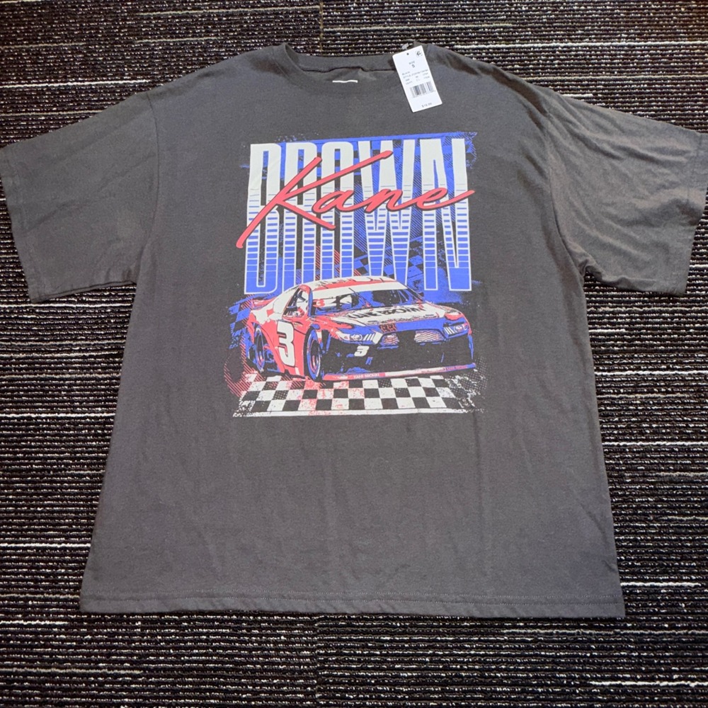 Kane Brown Graphic T-Shirt Mens Small NWT Charcoal Gray Racing Car